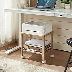 YUFAM 2 Tier Printer Stand with Storage,Under Desk