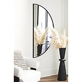 Signature Design by Ashley Denlow Contemporary Semicircular Wall Mounted Metal Frame Accent Mirror, 50 x 25 Inches for Living