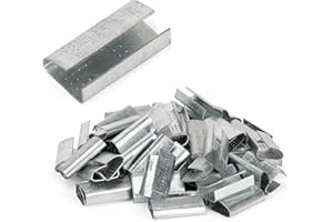 Gresdent Open Seals for 1/2" Strap Width Strapping，Sturdy Strapping Metal Clips with Superior Holding Power for Securing Heavy Packaging and Pallet Banding (Pack of 50)