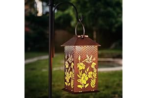 DOORKEER Hummingbird Solar Lantern Outdoor Waterproof Hanging Lights Hummingbird Garden Decor Birthdays Gifts for Women Mom Grandma Metal Decorative Solar LED Light for Patio, Yard, Pathway,Landscape
