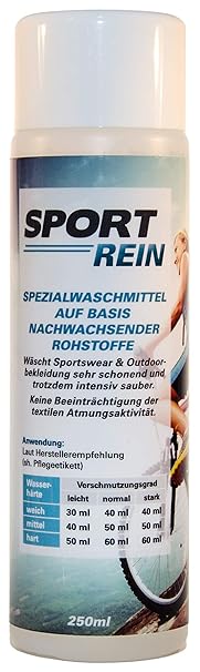 SPORTREIN, das sanfte Waschmittel für Sport- und Funktionsbekleidung, Funktionstextilien, Outdoorbekleidung, Mikrofaser und m