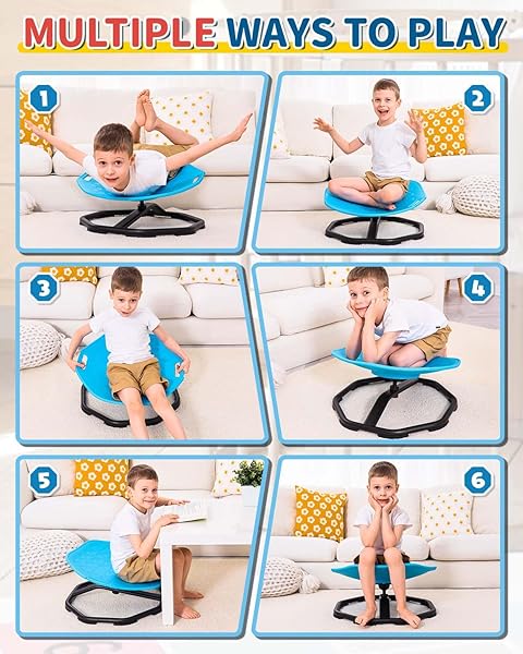 KIDBLOOM SPINNING CHAIR FOR AUTISTIC KIDS, UPGRADE HANDLE SENSORY CHAIR, AUTISM & ADHD CHAIR, KID’S FURNITURE, AUTISM SENSORY PRODUCTS FOR KIDS