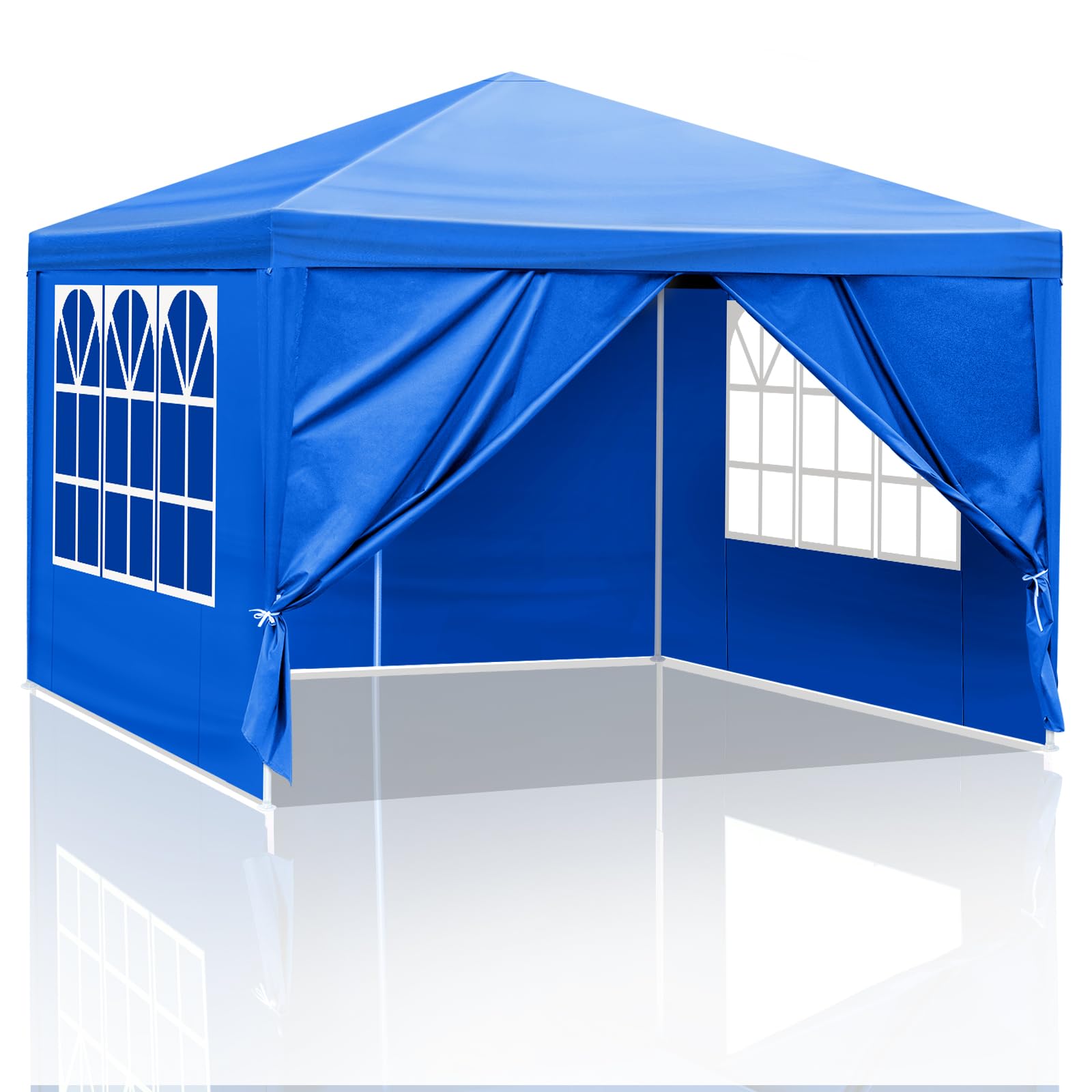 Party Tent Heavy Duty Waterproof Outdoor Gazebo Tent with Removable Sidewalls Large Canopy Tents for Backyard Parties Wedding Event (10x10 ft, Blue)
