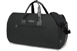 Suit Garment Bags for Men Travel, zalupri Convertible Carry on Garment Bags with Shoulder Strap - 2 in 1 Hanging Suitcase Suit Duffel Bag for Men Women, Black