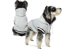 FUAMEY Dog Hoodie for Wooden Dogs Winter Fast Sweaters Pet Soft Warm Sweatshirt Dog Clothes with Pocket Soft Motivated Christmas Outfit with Leash Hole for Small Medium Large Dogs Grey