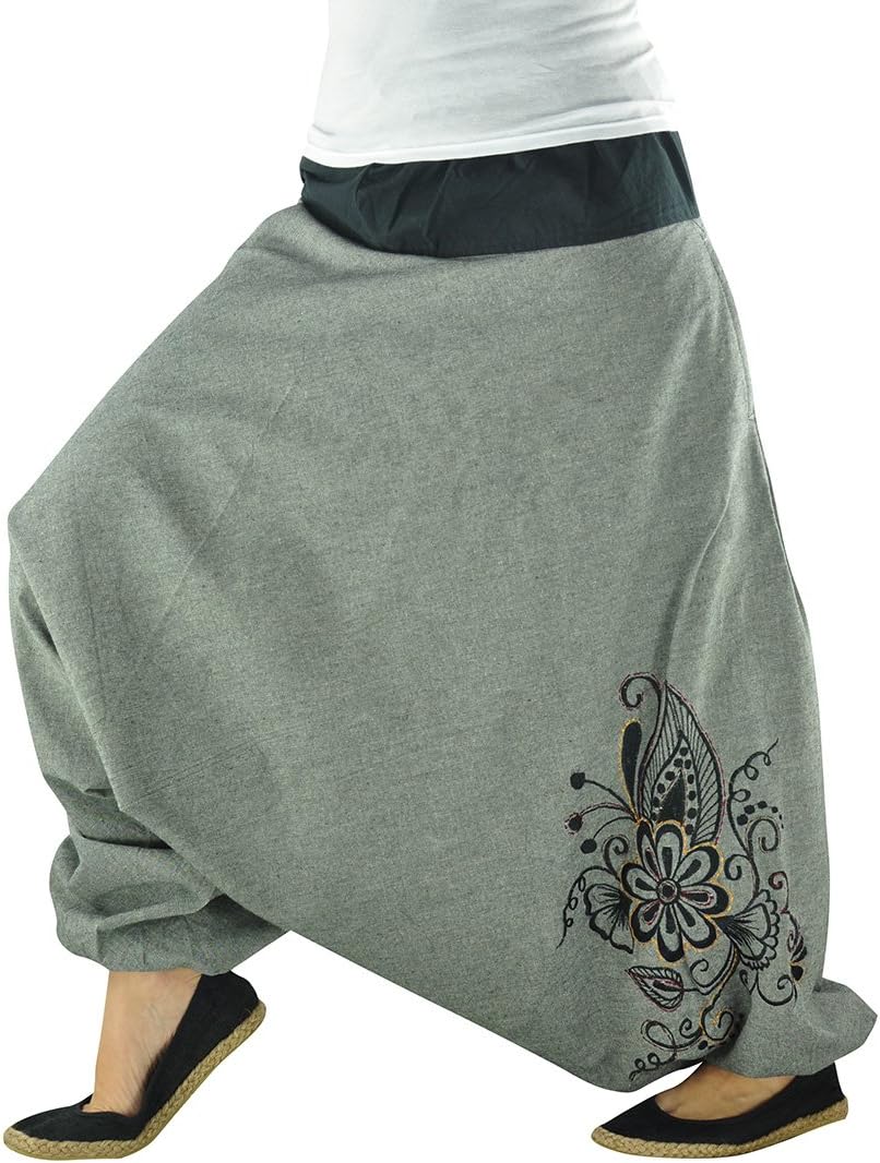 Harem Pants for Women | 100% Cotton | Genie Pants Women Aladdin Pants Women Harem Drop Crotch Palazo Flowy