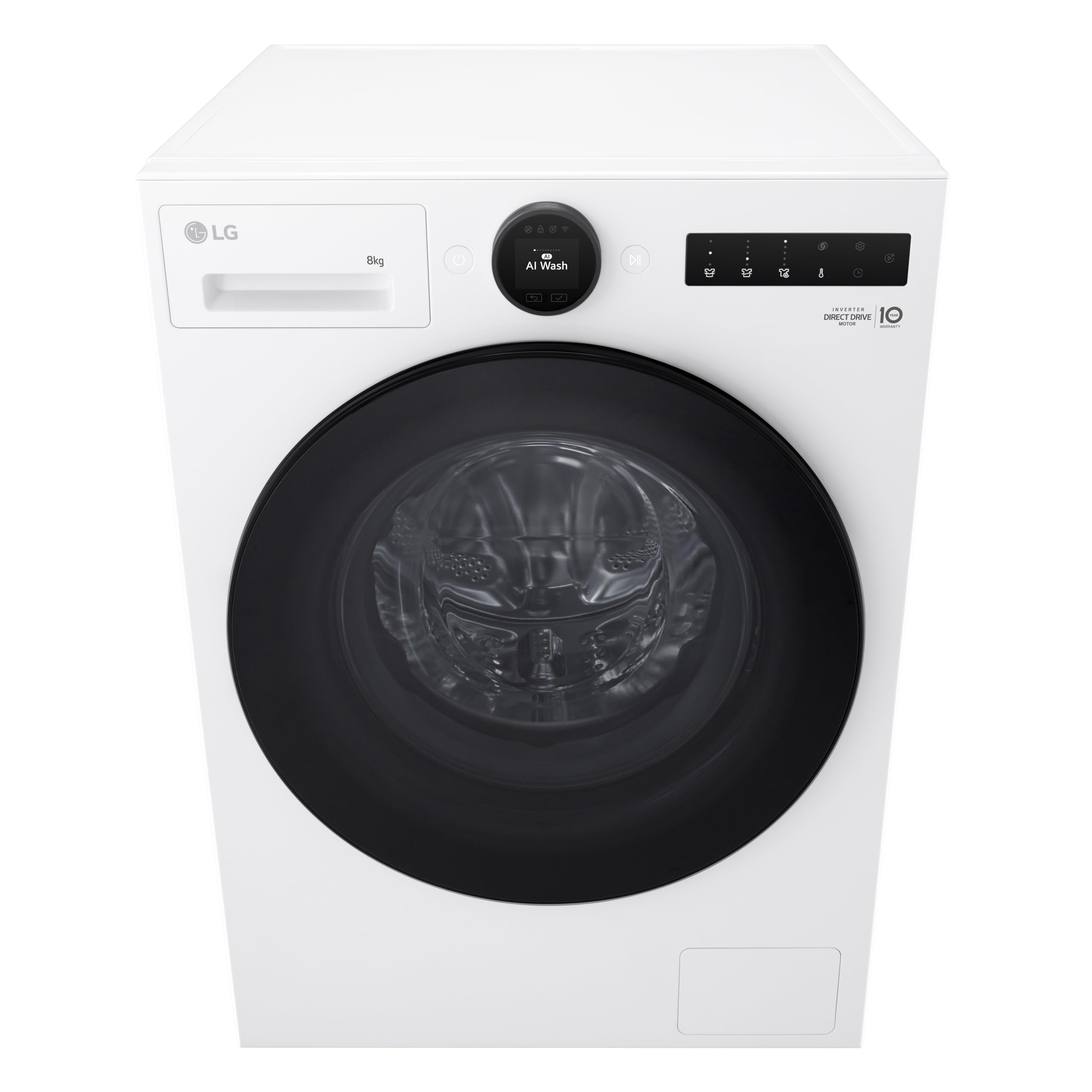 LG F4WX808YC Waschmaschine (8 kg, Energieklasse A-20%, 1.350 U/Min.) mit AI Wash, Easy-Touch Drehregler, TurboWash 360, Weiß 3