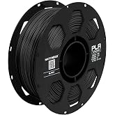 HATCHBOX PLA Filament 1.75mm Black, 3D Printer Filament 1KG Spool, Dimensional Accuracy +/- 0.03mm, Clog Free &amp; Tangle Free, Vacuum Sealed with Desiccant