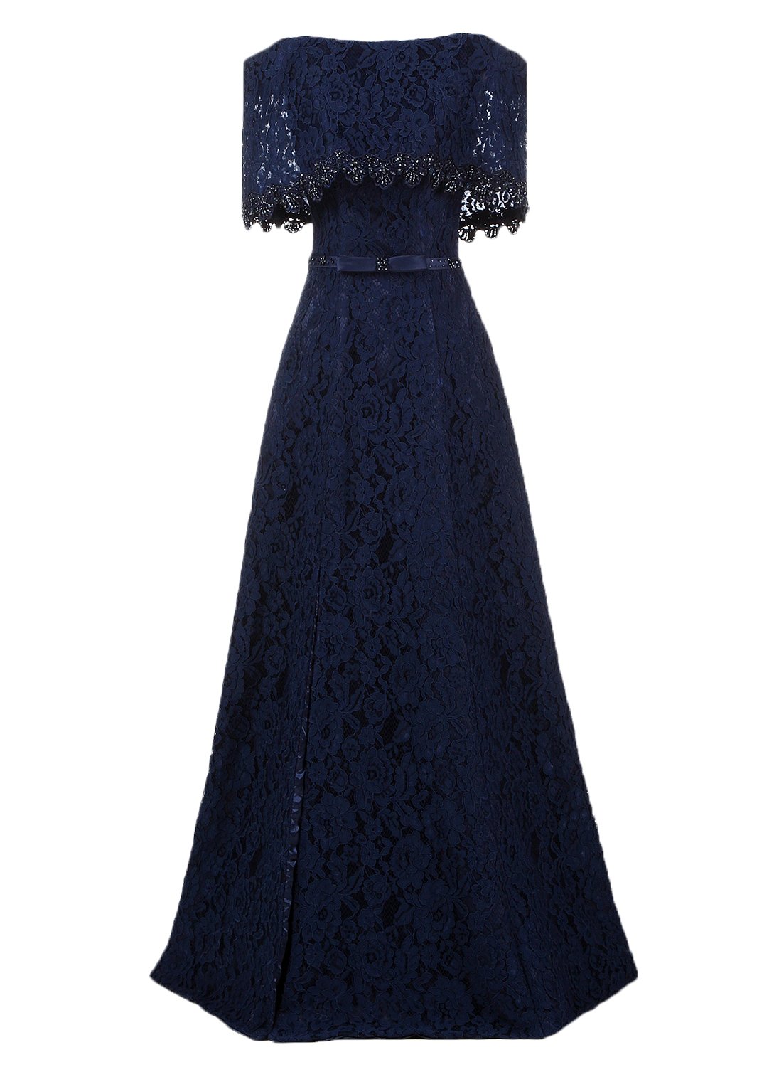 Womens-2018-Fashion-A-Line-Long-Sleeves-Lace-Applique-Cloak-Like-Evening-Dress-With-Split-Side-Plus-Size-Empire-Waist-Wedding-Sash-Belt-Party-Robes-Formal-Celebrity-SAWY06-Navy-Blue-Size-18W
