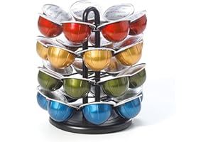 Starfrit Coffee Pod Capsule Carousel - Holds up to 28 Nespresso Vertioline Pods - Lazy Susan Platform – Black