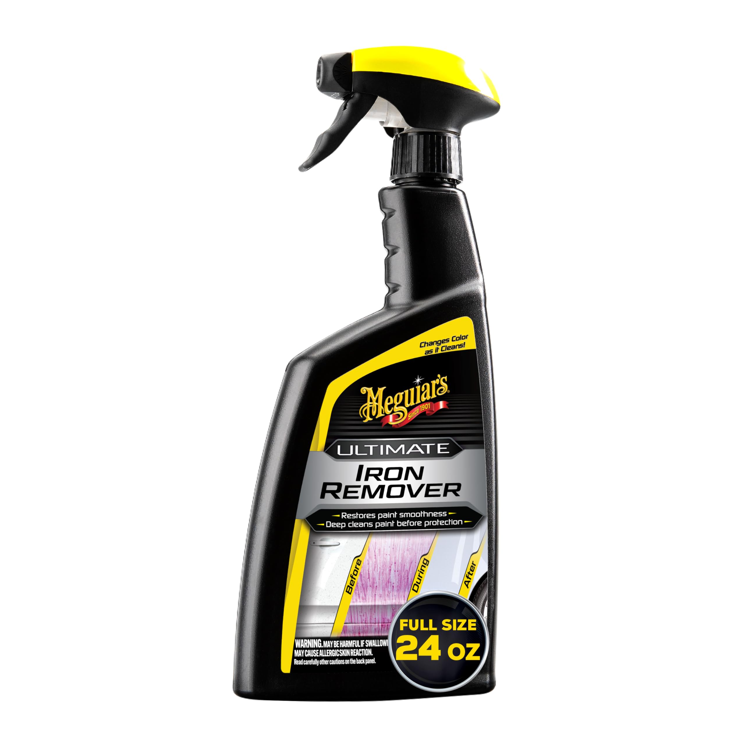 Photo 1 of Meguiar's Ultimate Iron Remover - Quickly Remove Embedded Iron Particles and Industrial Fallout That Impair Paint Color, Clarity, and Paint Smoothness - Chemical Contaminant Remover - 24 Oz
