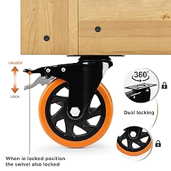 Caster Wheels, Heavy Duty 4 Inch Casters Set of