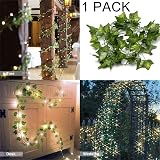 HanYun 2 Pack 6.56Ft Ivy Leaf Garland with 20 LED Fairy Lights view 3