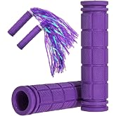 AHOMAME Bike Handlebar Grips with Tassel for Girls Boys and Kids | Non-Slip Bicycle Handle Grips With Streamers for Mountain Bike, Scooters Cruiser Road Bike, BMX MTB Bike Accessories