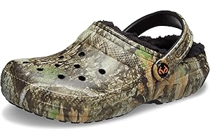 Crocs Unisex-Adult Classic Lined Realtree Clog, Khaki/Multi, 11 Women/9 Men