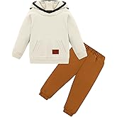 mikiumkee Toddler Boy Clothes Soft Solid Hoodie+Pants 1-6T kids Sweatsuit Baby Boys Outfits 2Pcs Sets