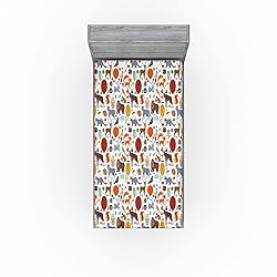 Ambesonne Forest 2 Pack Fitted Sheet, Woodland