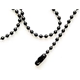 ONDEPOT 24 inch Military Spec Black Epoxy Coated 2.4mm Ball Chain Necklaces - pack of 50 pcs