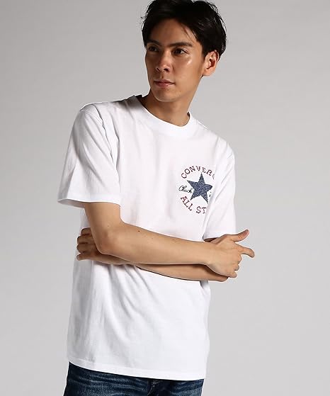 Amazon Co Jp Converse コンバース ハイカットスニーカプリント半袖tシャツ メンズ 服 ファッション小物