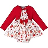 Cukindhay Baby Girl Halloween Outfits Newborn Girl Thanksgiving Floral Romper Dress Long Sleeve Jumpsuit Christmas Set