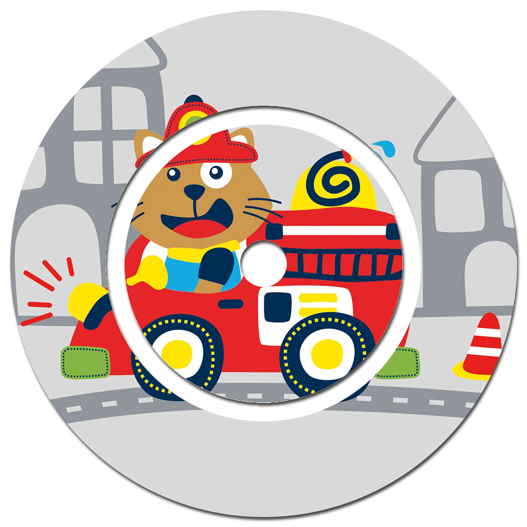 yabaduu Protective Film for Tonie Charging Station, Red Cartoon Firefighter Sticker, Scratch & Water Resistant, Self-Adhesive, Matte Finish โ image 1