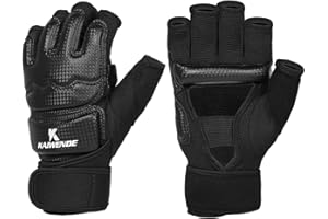 KAIWENDE Half Finger Kickboxing Gloves - Also Fit for Taekwondo Sparring,Training Light Workouts, Muay Thai, Martial Arts(Karav MAGA),Karate,Shadow Boxing,Cardio Kickboxing Class,Combat Class