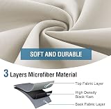 H.Versailtex Blackout Curtains 46x72 Beige Set of 2 Pencil Pleat Thermal view 6