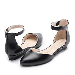 Cusolemore Women's Closed Toe Flat Shoes with Ankle