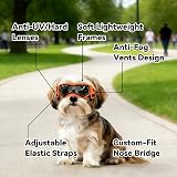Enjoying Dog Goggles UV Protection Small Breed Soft TPU Frame Orange view 3