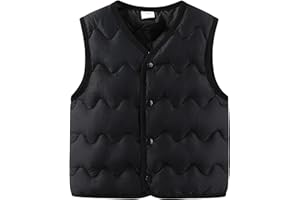 AIWUHE Toddler Puffer Vest Boys Girls Down Vest Warm Winter Jacket Lightweight Sleeveless Buttons Coat 18M-7Y