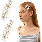 MBAIYO 2Pcs Small Pearl Hair Clips, Elegant French Hair Barrettes French Hairs Jewelry Elegant Barrettes Wedding Brides Clips Accessories for Women Party Daily Use