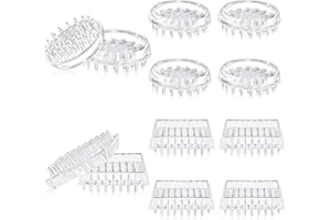 Queekay 12 Pieces Carpet Protector Spiked Plastic Caster Cups Round and Square Comfortable Touch Caster Cup Spiked Furniture Protector for Sofas, Tables, Chairs Offices Bookcases Other
