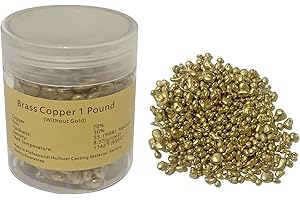 Cpszship 1 Pound Brass Grain Copper Particle for Metal Casting Jewelry/Alloy Ring//Necklace/ Other Yellow Copper Components Making, Yellow,Silver