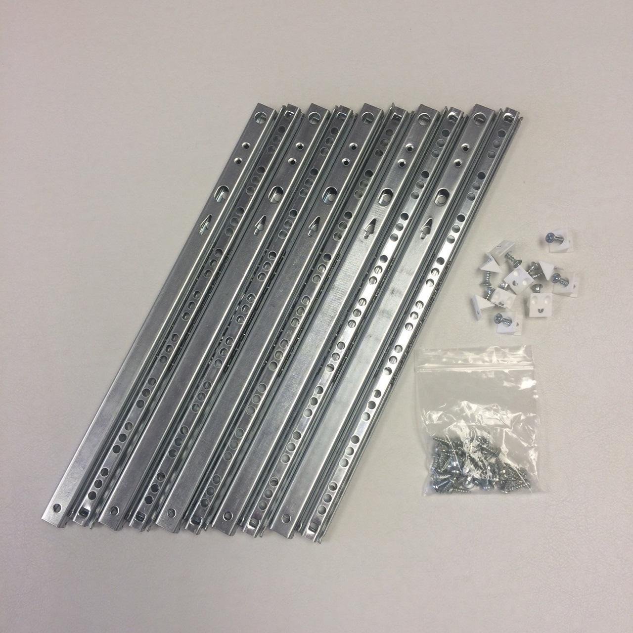 5 Pairs 17mm X 312mm Metal Drawer Runners Plus 10 Drawer Repair