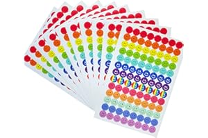 Lstycoy Smile Happy Face Sticker, Cute Round Circle Sticker Labels, Reward Teacher Sticker, School Supplies for Student, 1040