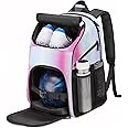 Bosynoy Bowling Backpack, Bowling Ball Bag for Single Ball with Shoe Compartment & Protective Foam Padded, Fits Shoes Up to US Mens Size 16, Grey