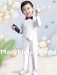 Marvelous World Boys' 5-Piece Formal Vest Suit