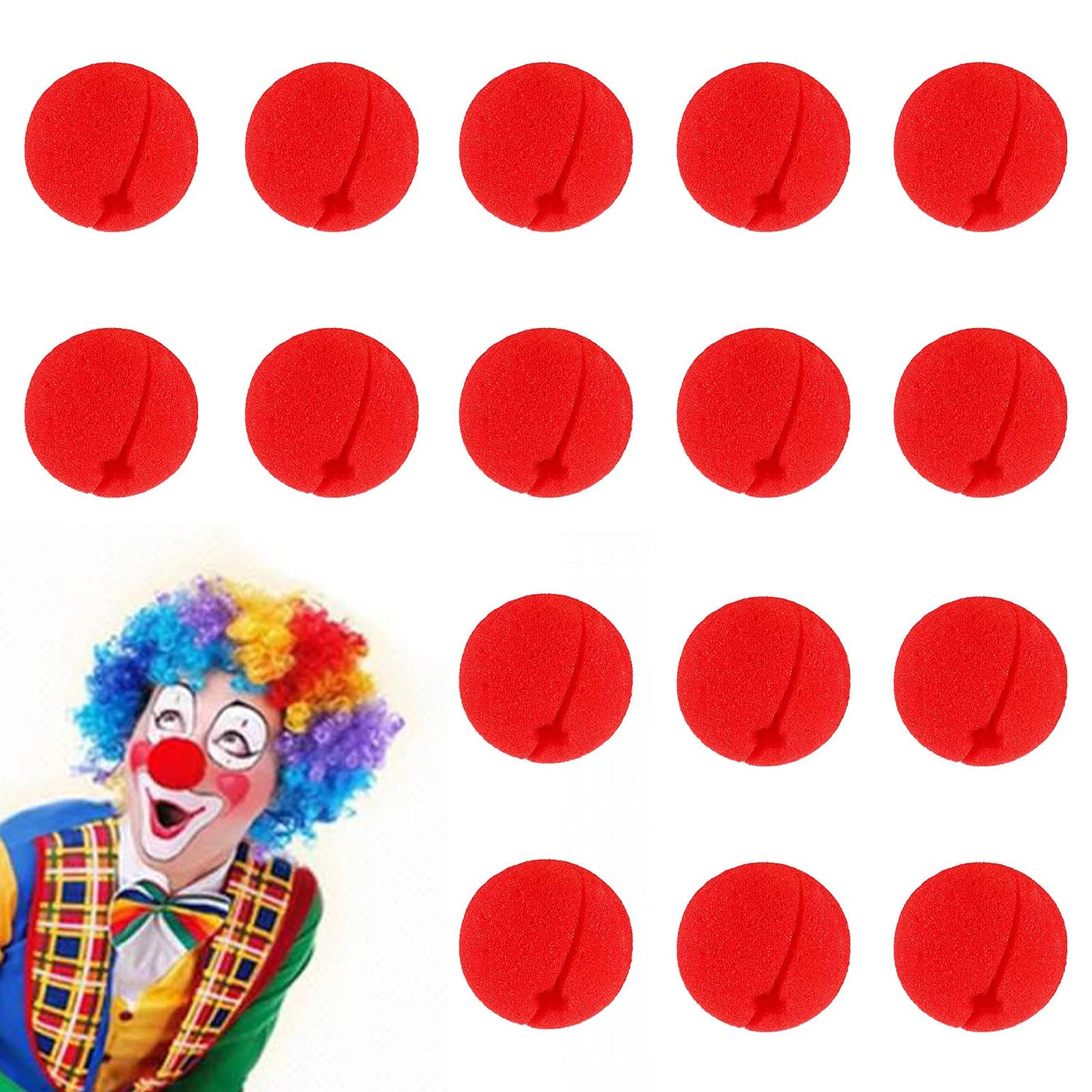 Roontin Clown Nose foam Red Nose Sponge Noses for Red Noseday Cosplay Christmas Halloween Carnival 16 Pcs