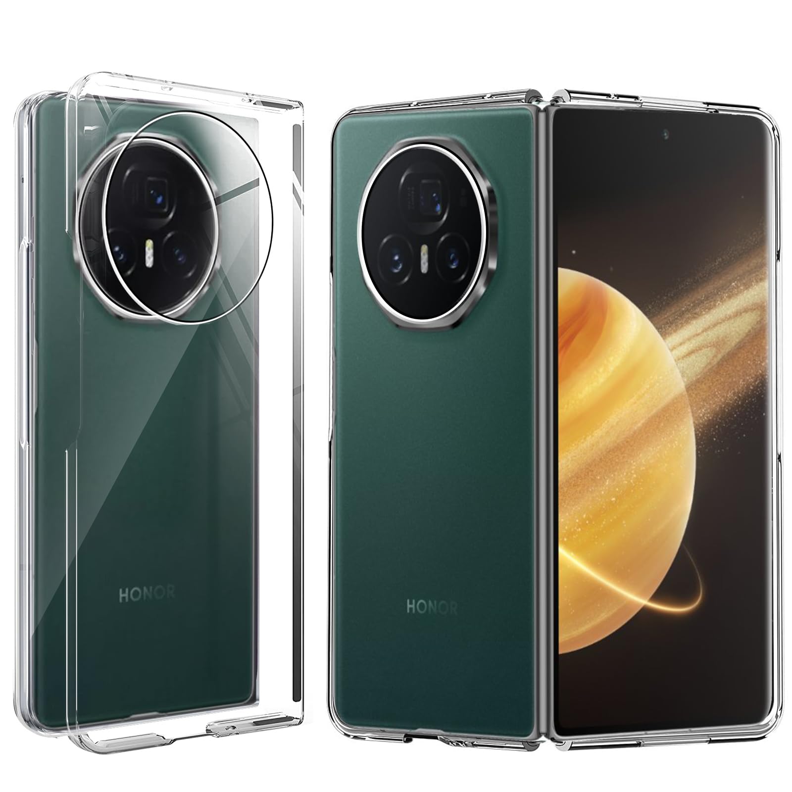 KZIOACSH Clear Case for Honor Magic V3 5G, Ultra Slim HD Clarity Shock-Absorption Hard PC Cover Case [Anti-Yellowing] Anti-Scratch Transparent Tough Shell for Honor Magic V3 5G