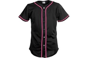 Pullonsy Black Custom Baseball Jersey for Men Full Button Mesh Embroidered Team Name & Numbers S-8XL
