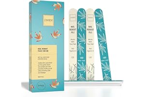 Onsen Secret Japanese Nail File - Professional 6-Pack Nail Files, Double Sided Natural & Acrylic Filers - 120/180 Grit - Disposable, Salon Smooth | Best Onsen File for Shiny Nails