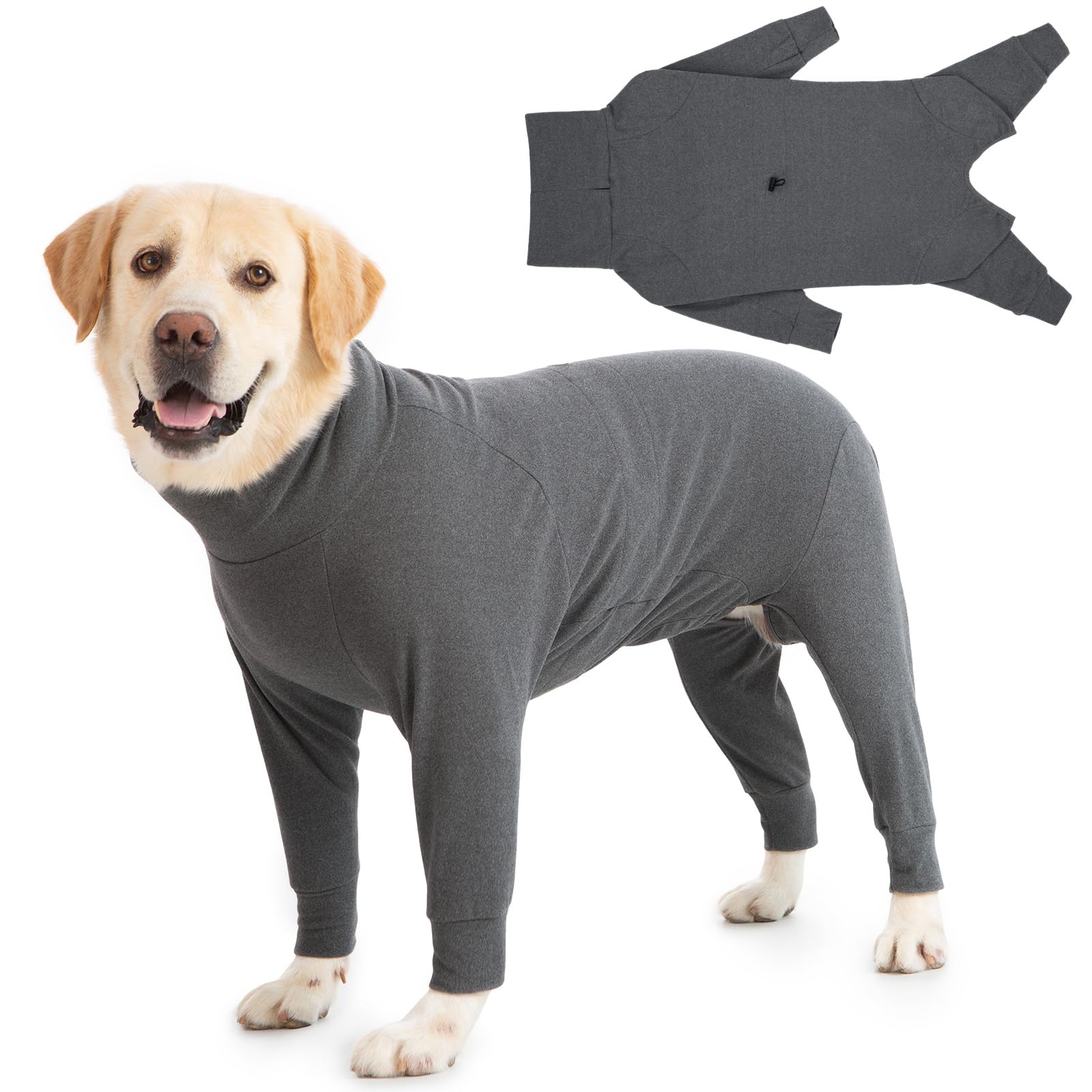 Cyponpy Warm Dog Coat with Legs Turtleneck Fleece Jumper for Medium Large Dogs Winter Clothes Greyhound Coat — image 1