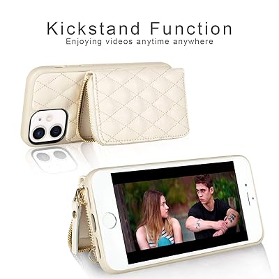 Buy Wallet Case Compatible With Iphone 11 Lameeku Card Holder Case With Wrist Strap Quilted Leather Crossbody Wallet Case For Women Shockproof Case Compatible With Iphone 11 6 1 Beige Online In Indonesia B08t1cz9xd