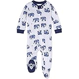 Burt's Bees Baby Baby Boys' Sleep and Play Pjs, 100% Organic Cotton One-Piece Romper Jumpsuit Zip Front Pajamas