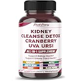 PEAKPURY Ultra Kidney Cleanse Detox Supplement- Cranberry, Uva Ursi & Herbal Blend for Kidney Health -Includes Dandelion, Nettle, Juniper Berry 150 Capsules