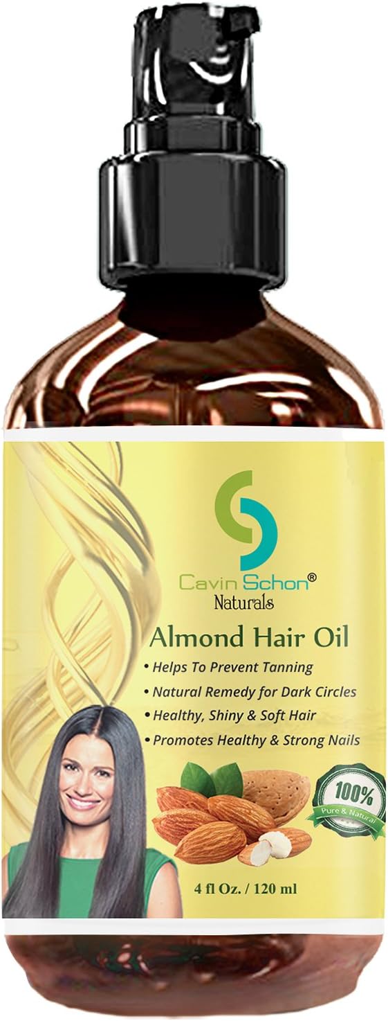 4 fl. Oz Almond Herbal Hair & Scalp Massaging Oil - 100% Natural & Pure