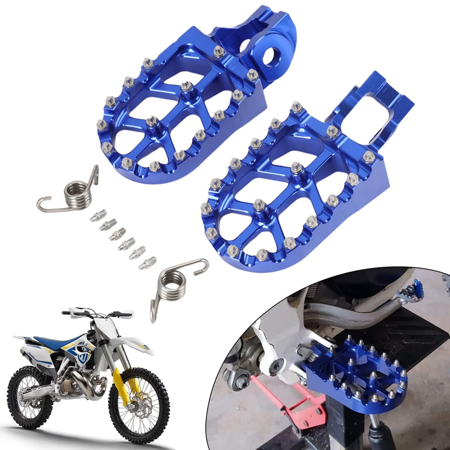 JFGRACING CNC MX Foot Pegs Footpegs Rest Pedals For 2016-2020 TC FC TE FE 85-501 TX FX 125-450 FX450