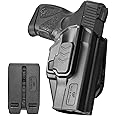 Taurus G2C Holster, OWB Holster Fits Taurus G2C/G3C, Taurus Millennium G2 PT111/PT140, Outside Waistband Carry Holster, Level II Retention Locking System, 360 Degrees Adjustable, Right/Left Hand-Clear