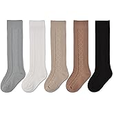 EPEIUS Baby Knee High Socks - Baby Girls Seamless Tube Ruffled Stockings Cotton Long Socks Over the Knee Sox 0-6 Years