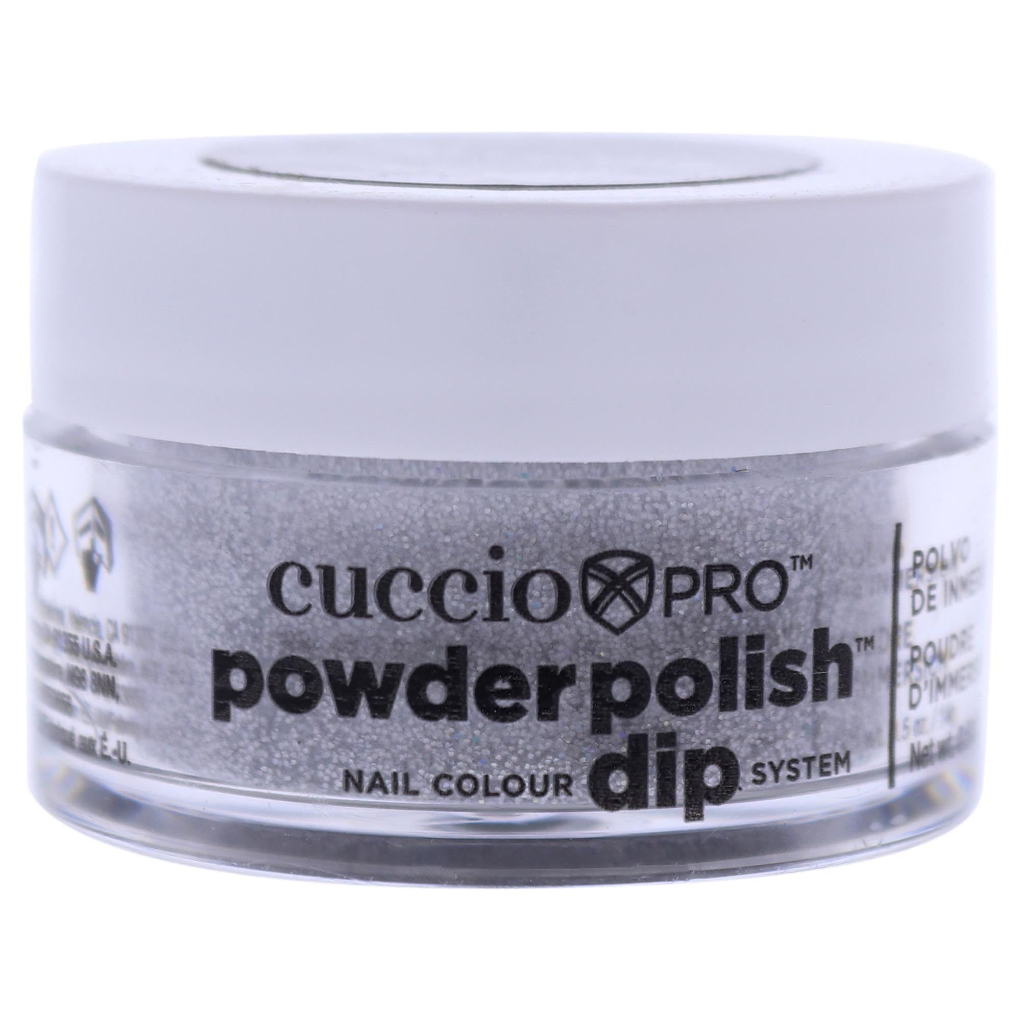Cuccio - Pro Powder Polish Nail Colour Dip System - Silver with Rainbow Mica - for Women - Nail Powder - 0.5 oz